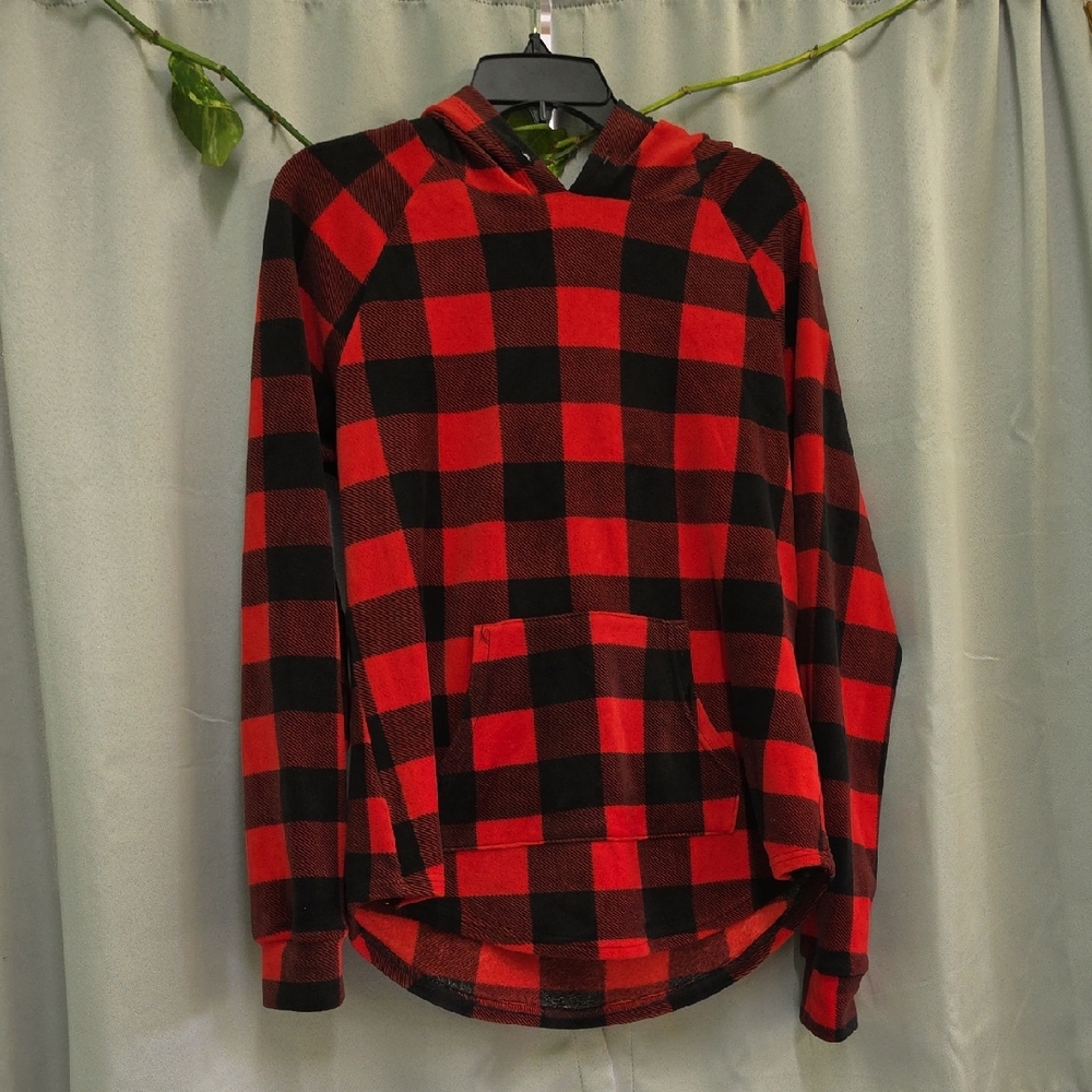 No Boundaries Red and Black Checkered Hoodie